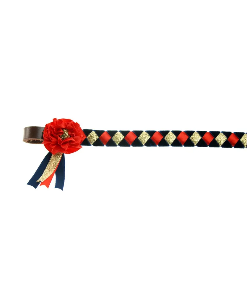ShowQuest Skipton Browband in Navy/Red/Gold